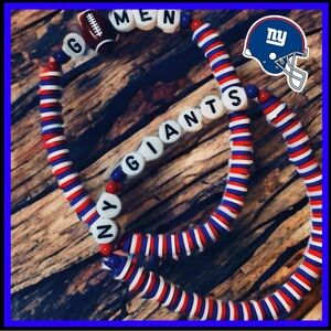 NY Giants NFL team bracelet set..(new handmade)